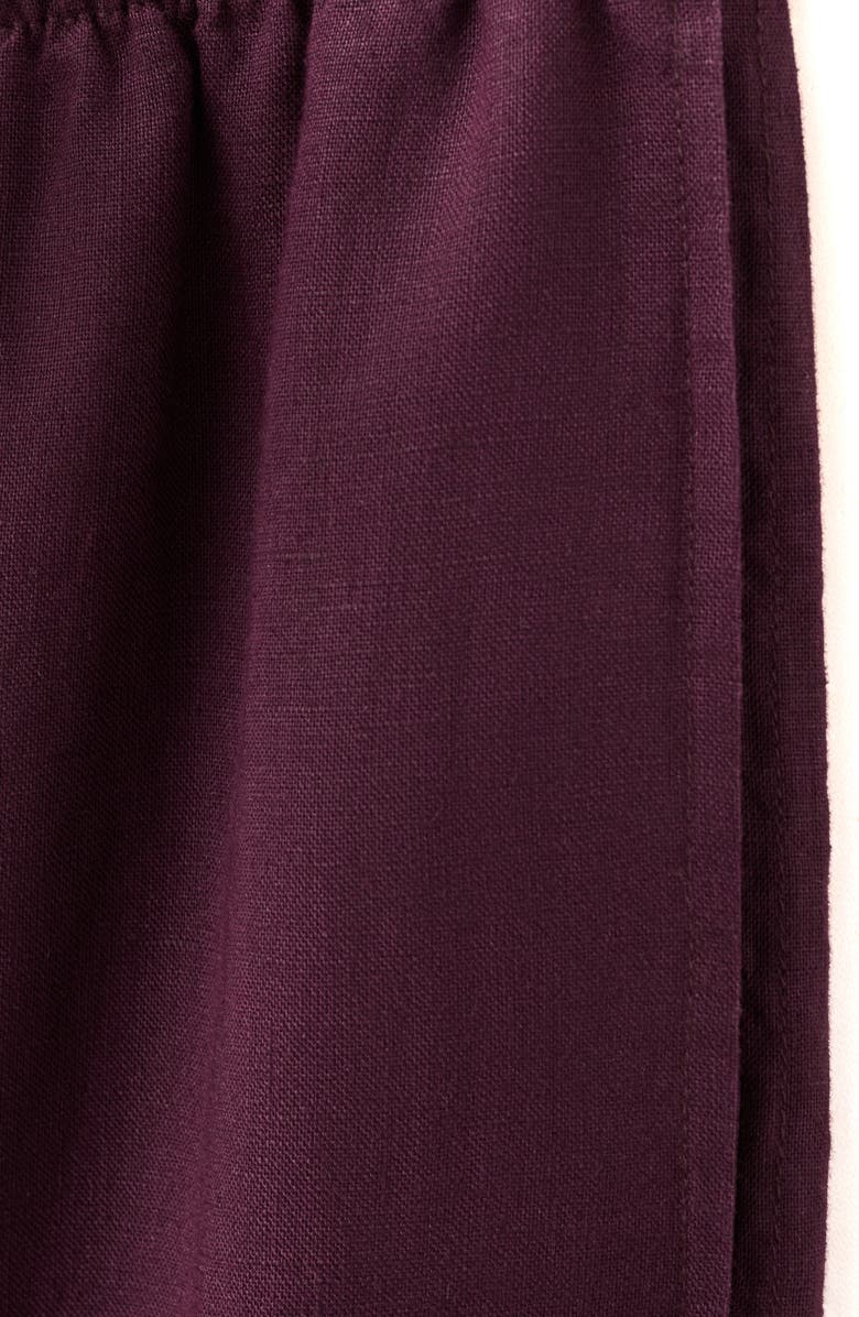MANGO Straight Leg Linen Blend Pants, Alternate, color, Plum