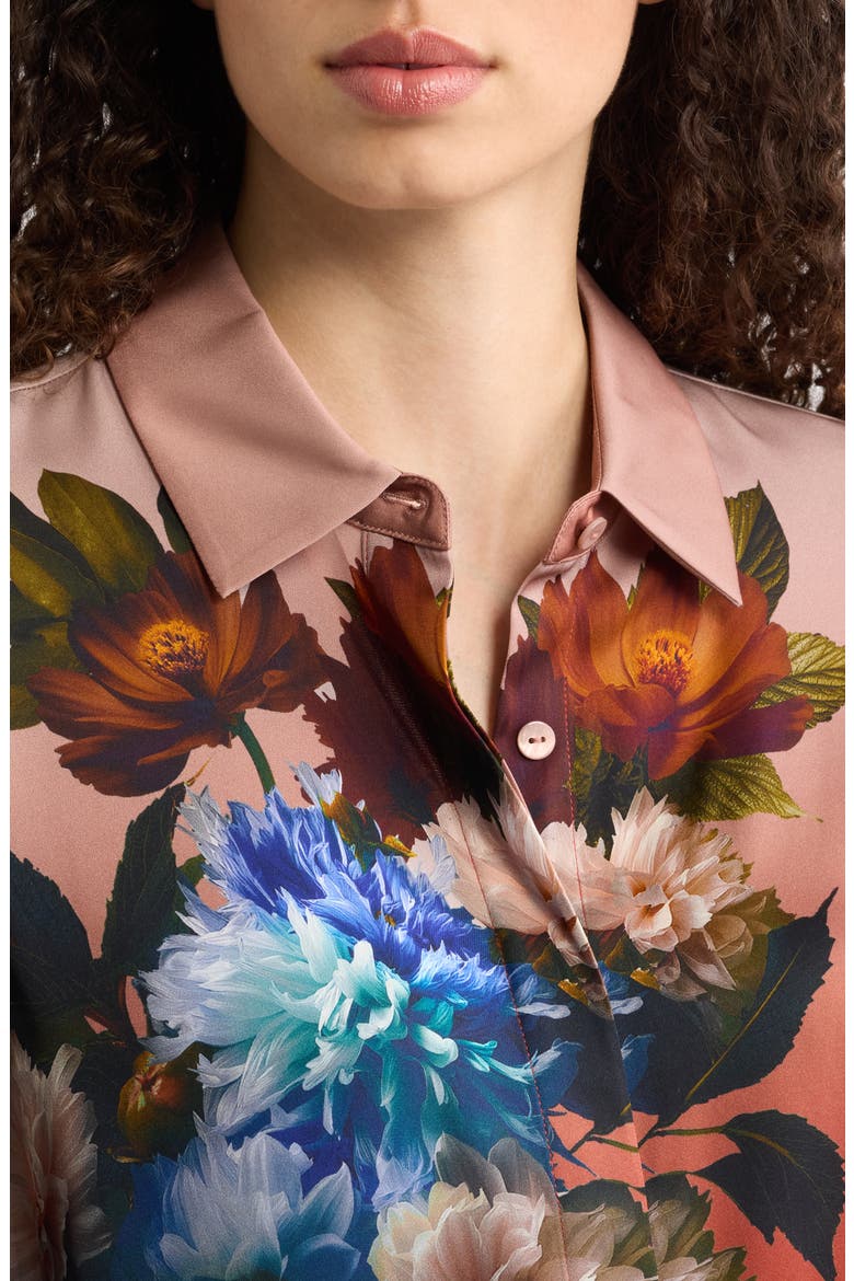 The Shae Print Silk Blend Shirt, Alternate, color, MYSTICAL FORREST