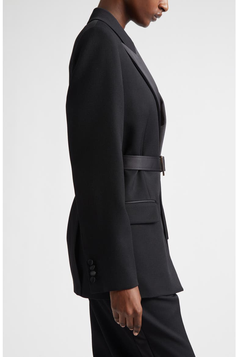 Tailored Belted Jacket, Alternate, color, BLACK