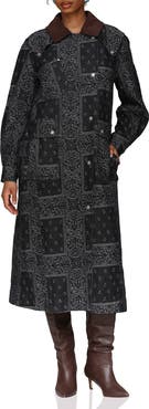 Avec Les Filles Patchwork Asymmetric Utility Coat