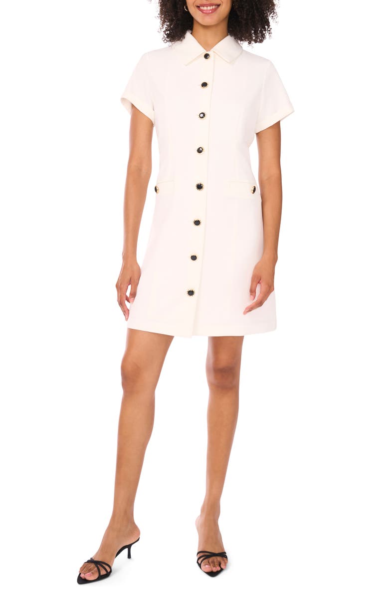 Ted Baker Laguna Scuba Knit Shirtdress, Main, color, New Ivory