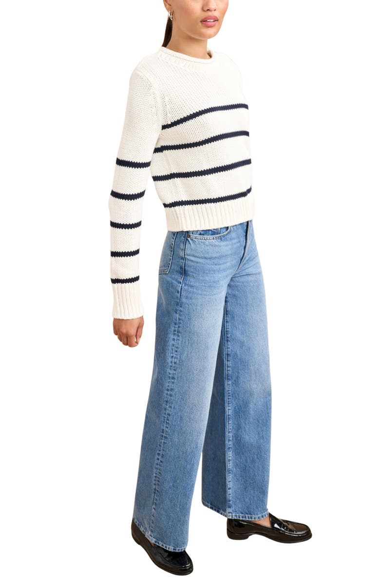 La Ligne Mini Marina Sweater, Alternate, color, Cream/Navy