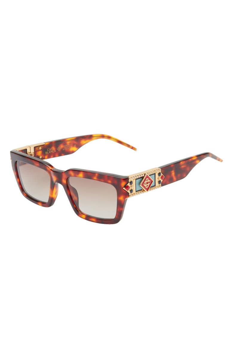 Casablanca Monogram 55mm Square Sunglasses, Alternate, color, Steel Brown