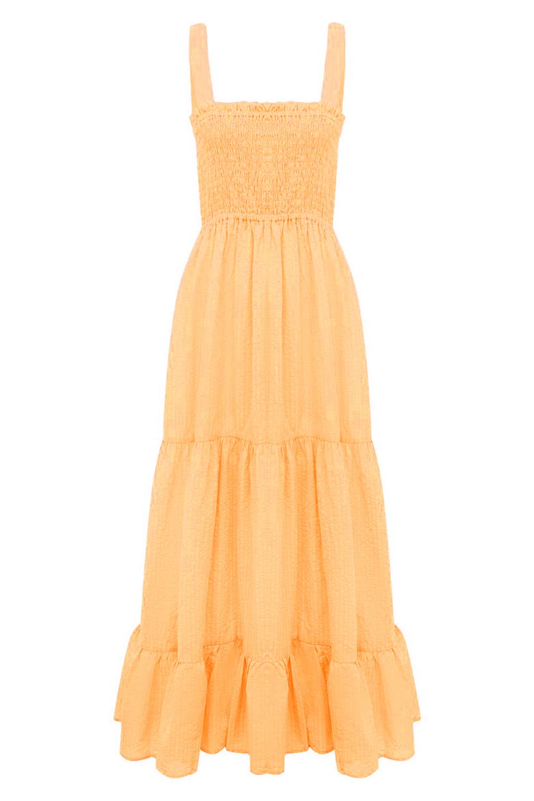 Cotton & Linen Maternity Maxi Dress, Alternate, color, LIGHT/ PASTEL ORANGE