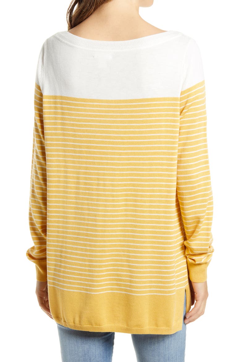 Women's Colorblock Stripe Sweater, Alternate, color, YELLOW PLACED STRIPE