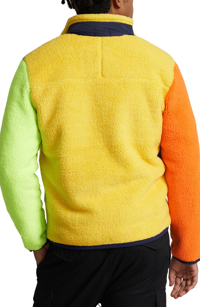Polo Ralph Lauren Colorblock High Pile Fleece Zip Jacket, Alternate, color, 