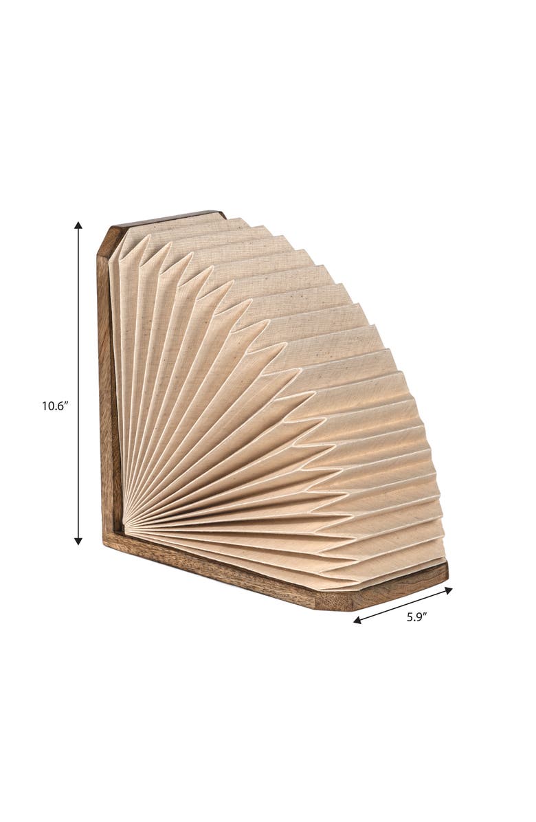 JONATHAN Y Darla Modern Art Deco Paper Half Pleated Fan LED Table Lamp, Natural, Alternate, color, Natural -10.6"