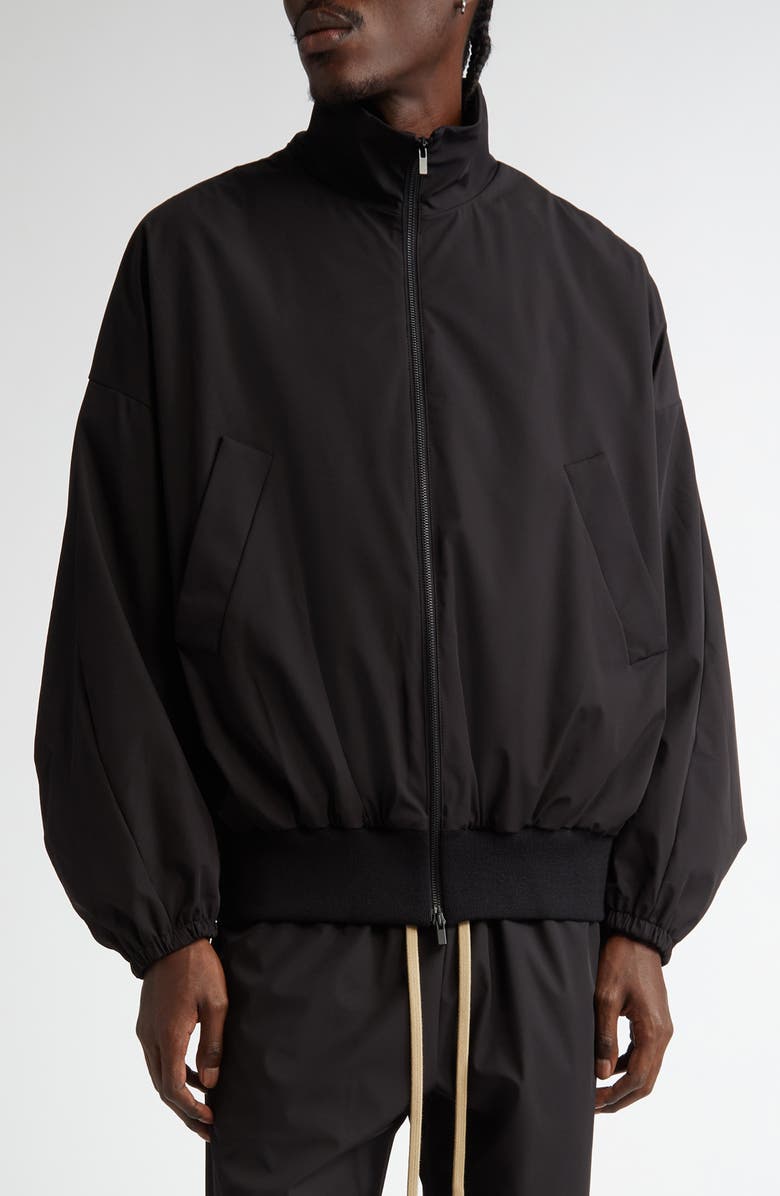 Fear of God Vented Stand Collar Track Jacket, Main, color, Black