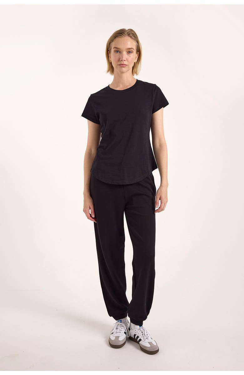 Brodie Pure Cashmere Relaxed Fit Cotton Crew Neck T-shirt, Main, color, Black