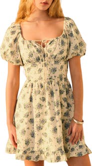 NEXT Floral Puff Sleeve Mini Sundress