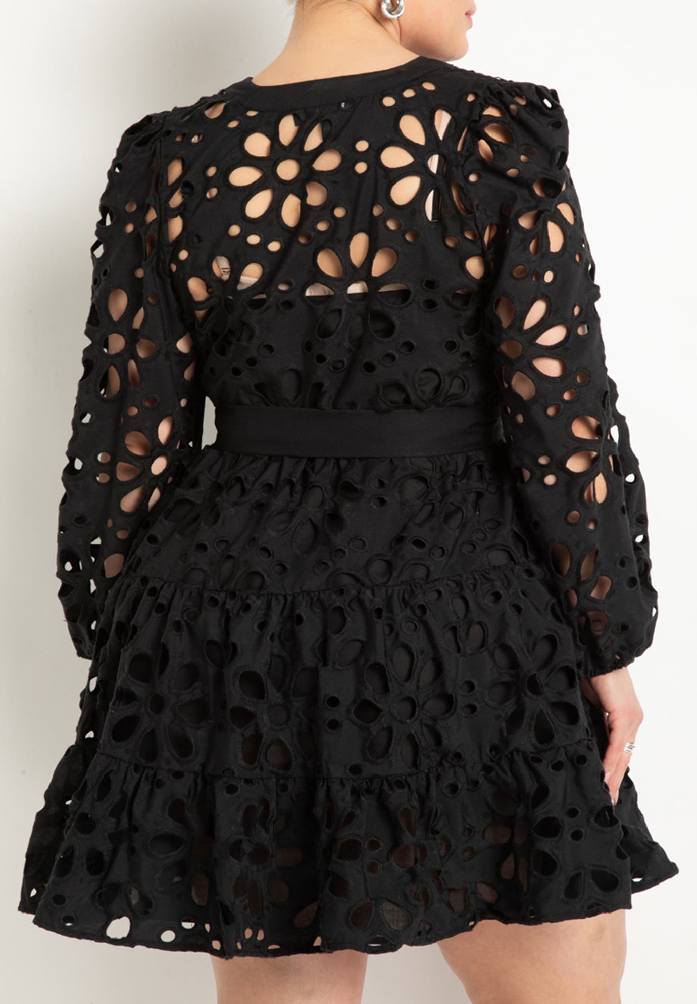 Tiered Eyelet Mini Dress - image 2