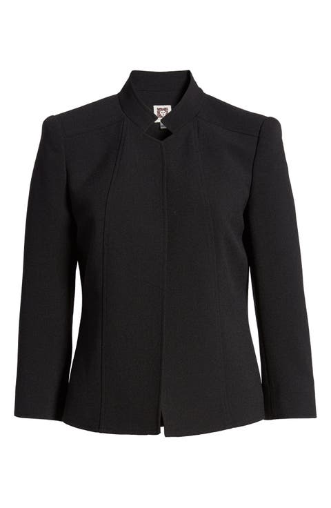 Crepe Open Front Jacket