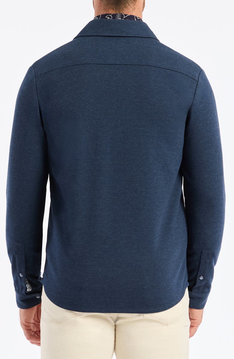 Robert Graham Kellan Knit Snap-Up Shirt Jacket, Alternate, color, Navy