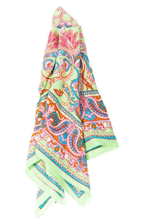 Saachi Oversized Paisley Scarf In Pastel Green