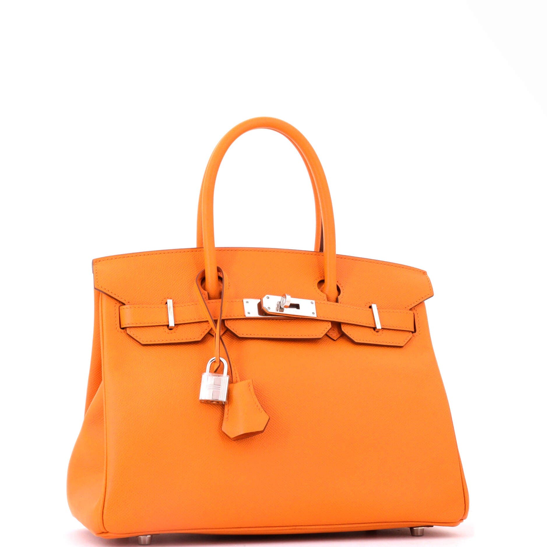 Birkin Handbag Orange Epsom with Palladium Hardware 30, Alternate, color, Orange