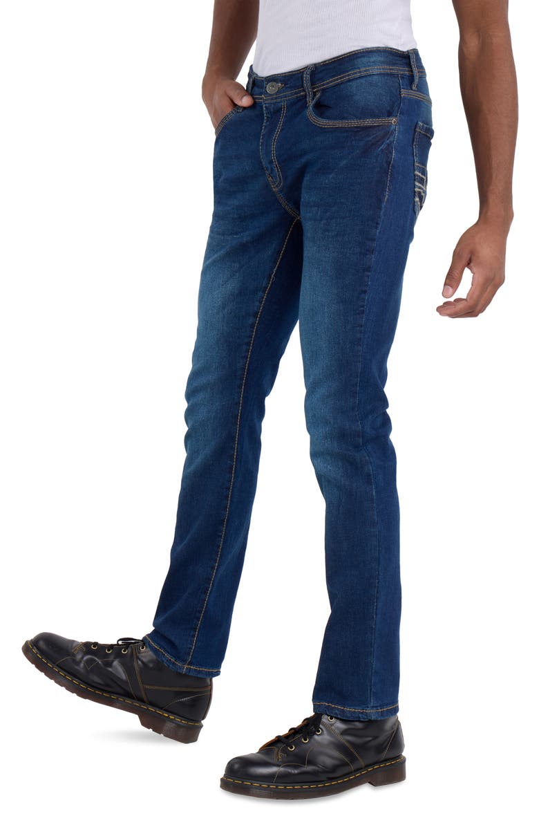XRAY Saddle Stitch Stretch Straight Leg Jeans, Alternate, color, Indigo