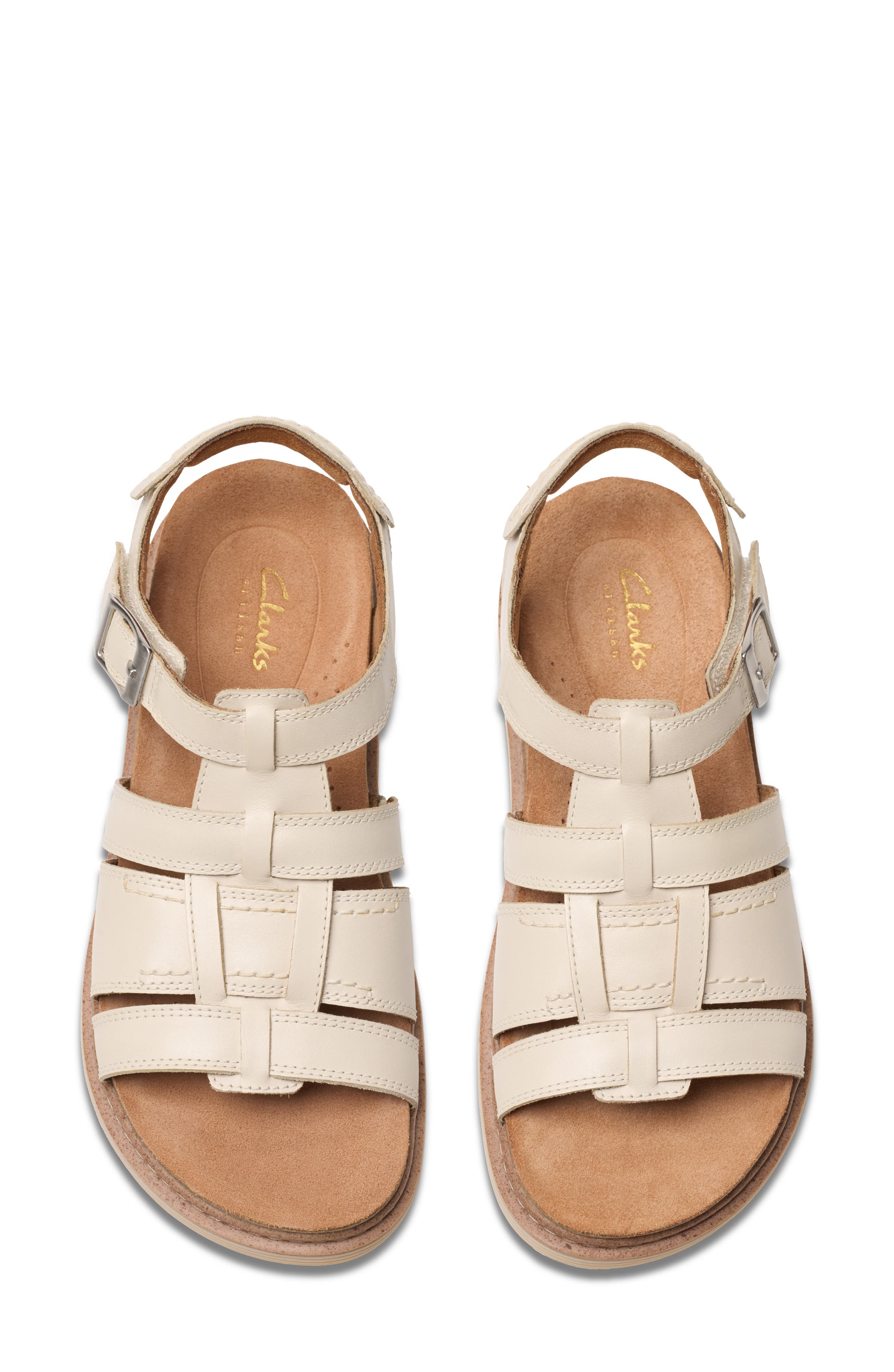 Clarks<sup>®</sup> Arwell Sun Cage Sandal, Alternate, color, Cream Leather