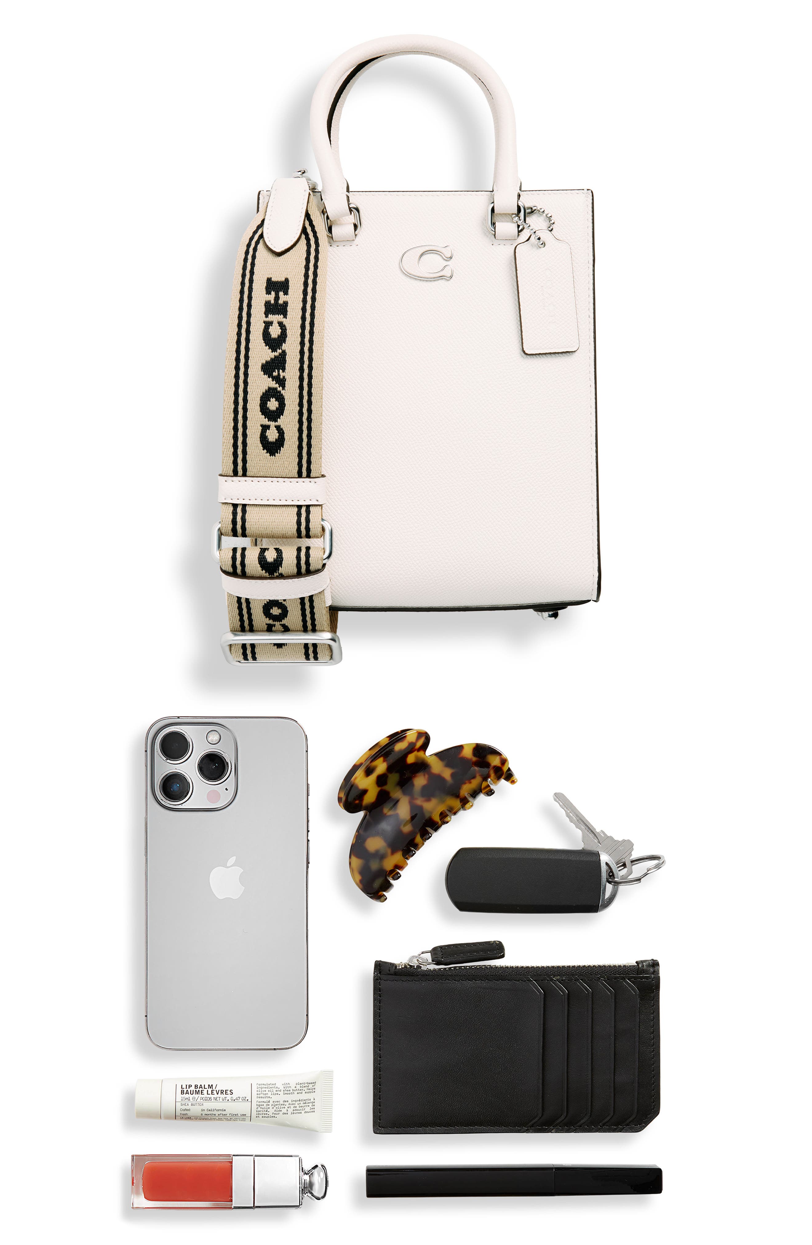 Crossgrain Leather Crossbody Bag, Alternate, color, CHALK
