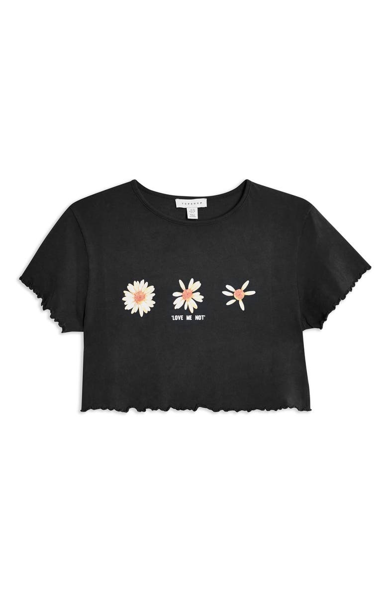 Topshop Daisy Lettuce Edge Crop Tee, Alternate, color, 