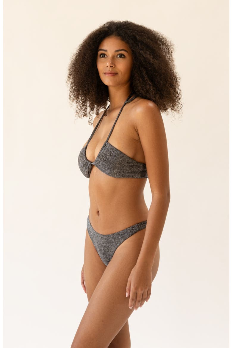 Seaport Thong Bikini Bottom, Alternate, color, Sparkle Black