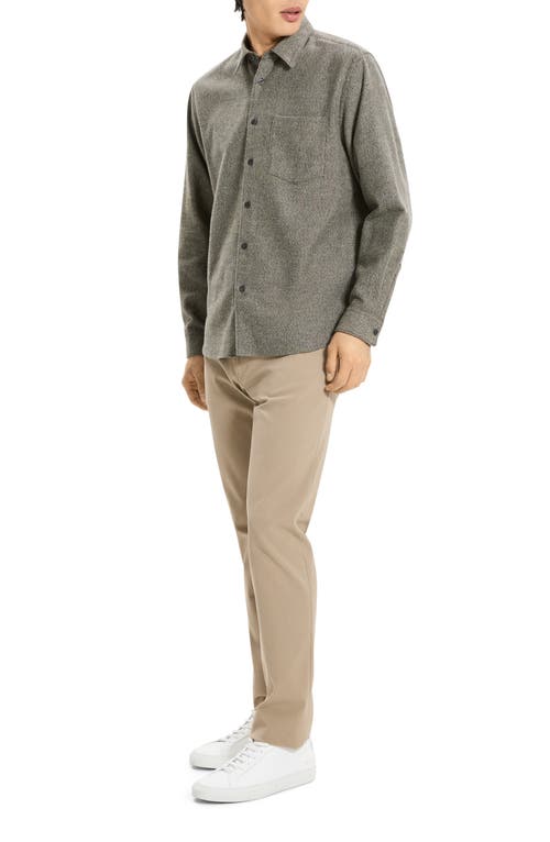 Theory Weekend Brushed Cotton Twill Button-up Shirt In Gray