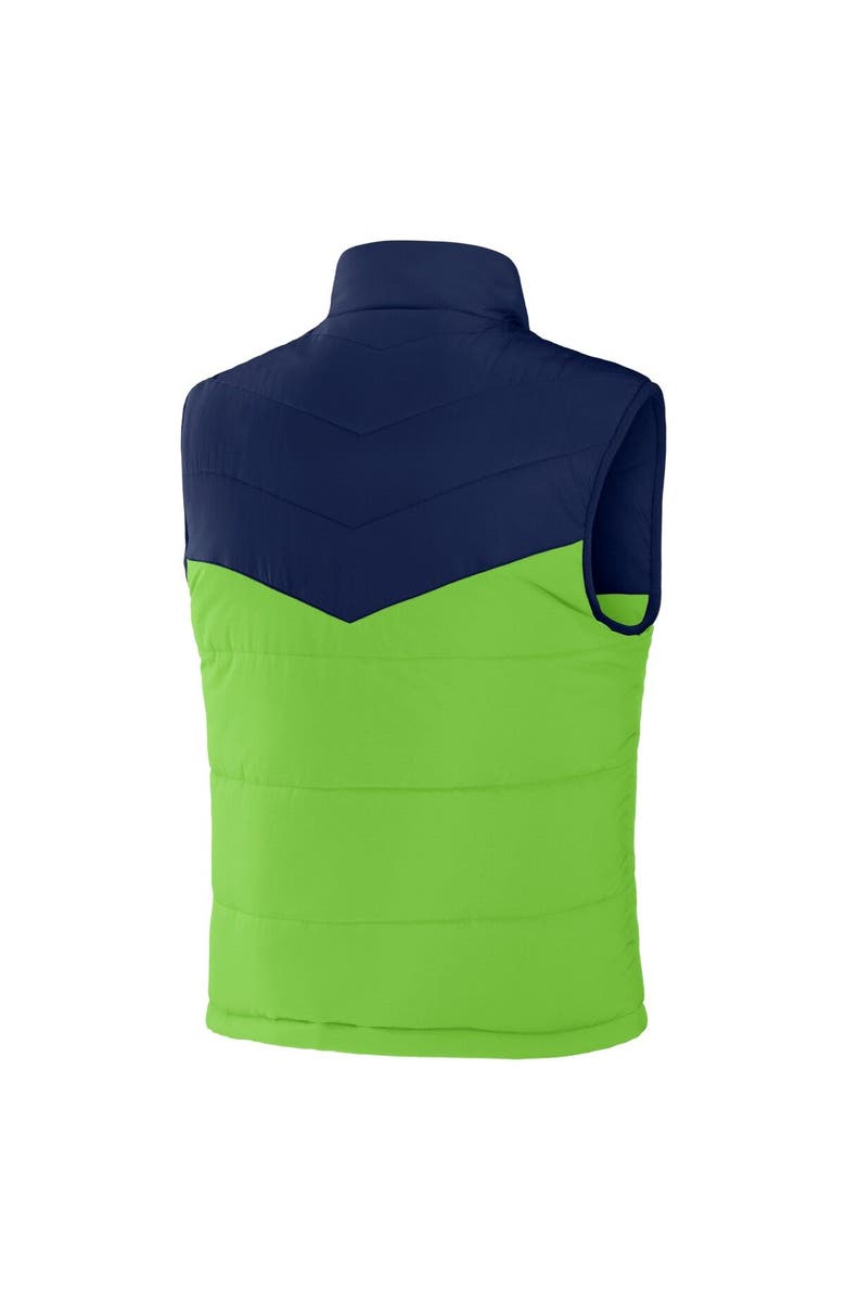 NFL X DARIUS RUCKER Men's NFL x Darius Rucker Collection by Fanatics Navy Seattle Seahawks Colorblocked Full-Zip Vest, Alternate, color,