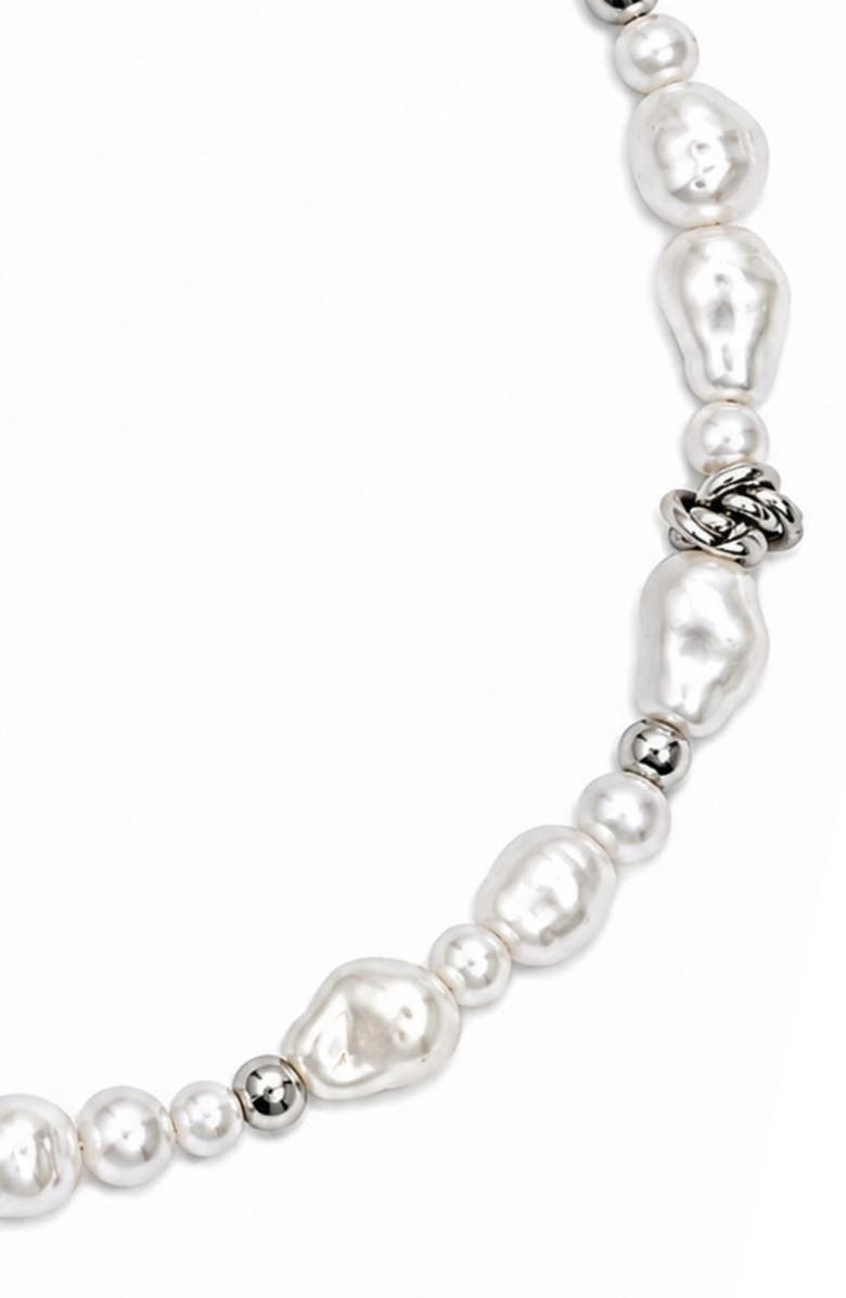REBL Liquid Faux Pearl & Chain Necklace, Alternate, color, 