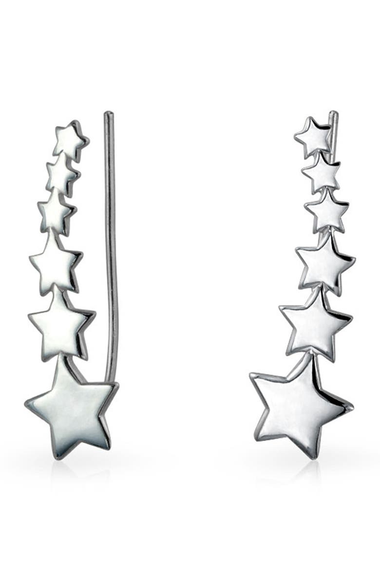 Celestial Star Ear Crawler Earrings, Main, color, GREY