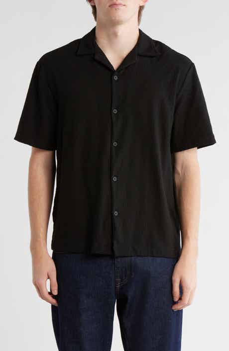 DENIM AND FLOWER Textured Knit Camp Shirt