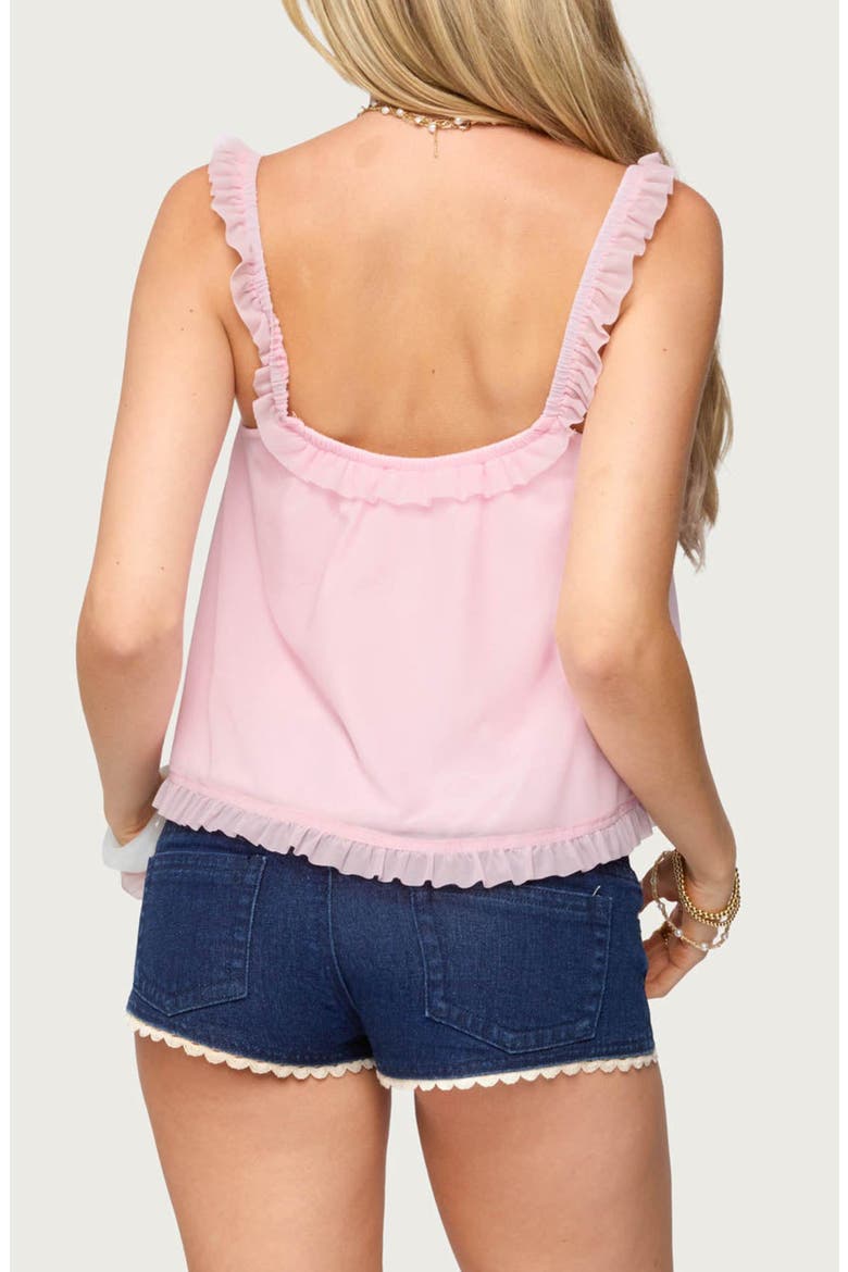 Ruffle Mesh Babydoll Camisole, Alternate, color, LIGHT-PINK