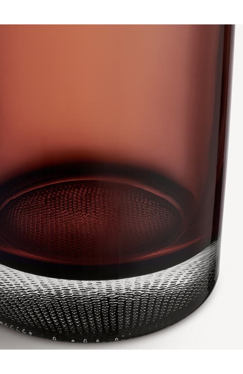 Orrefors Limelight Low Vase In Burgundy
