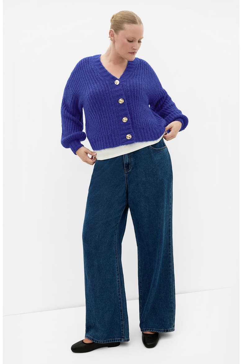 Kiara Ribbed Cardigan, Alternate, color, OCEAN BLUE