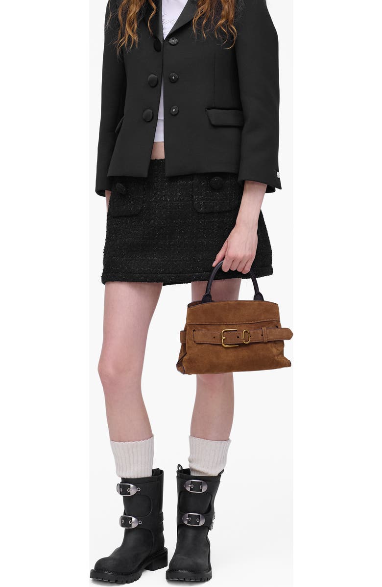 Marc Jacobs The Dakota Small Suede Satchel, Alternate, color, Copper