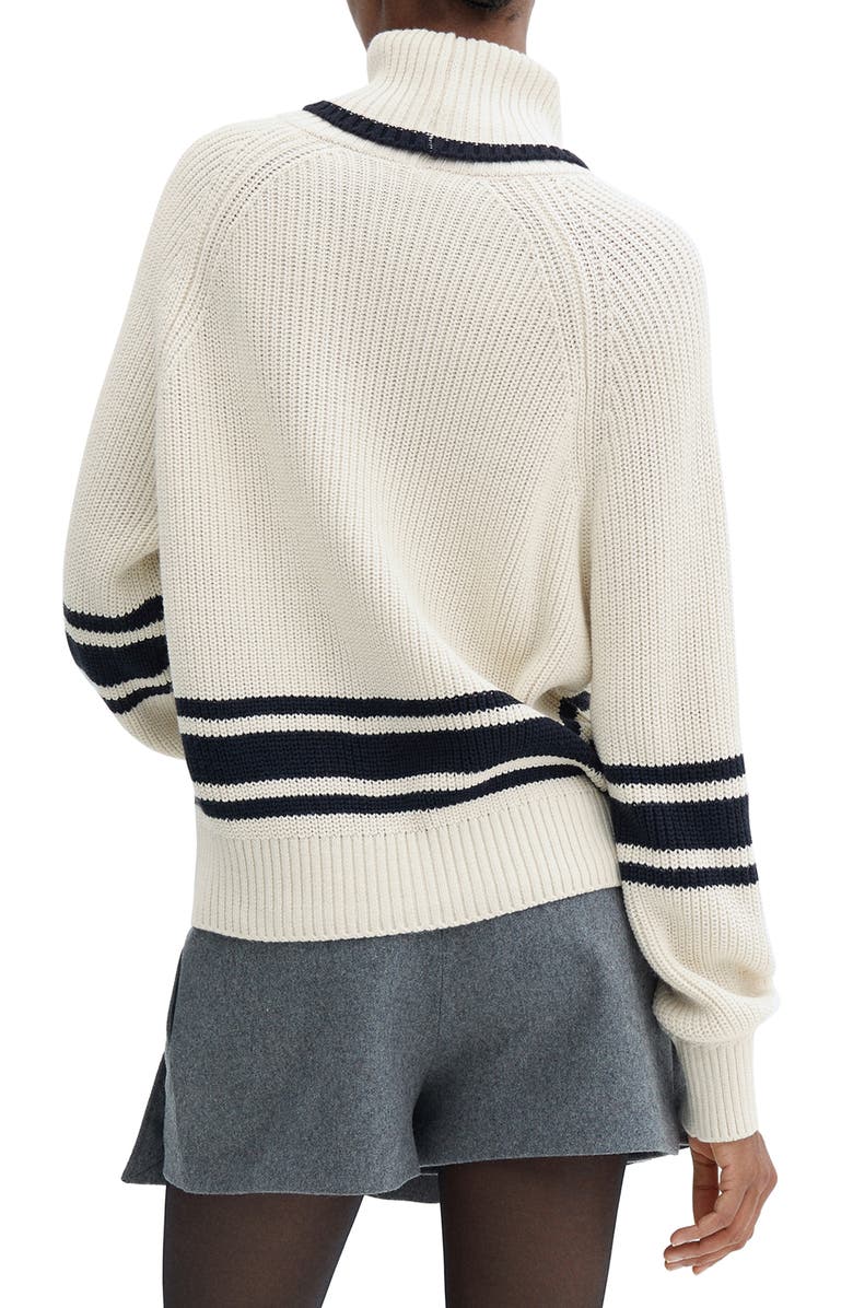 MANGO Stripe Turtleneck Sweater, Alternate, color, 