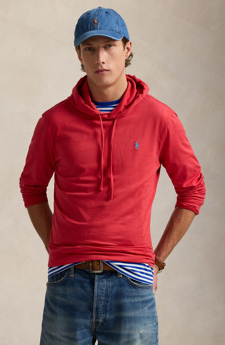 Polo Ralph Lauren Jersey Long Sleeve Hooded T-Shirt, Alternate, color,