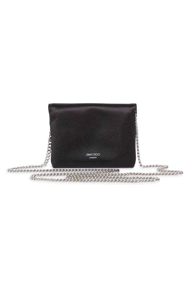 Soft Card Holder with Chain, Alternate, color, BLACK/ SILVER