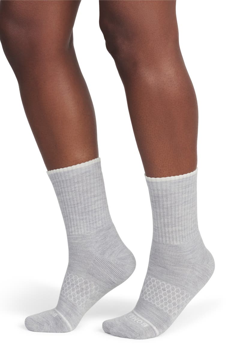 Bombas Heathered Merino Wool Blend Crew Socks, Main, color,