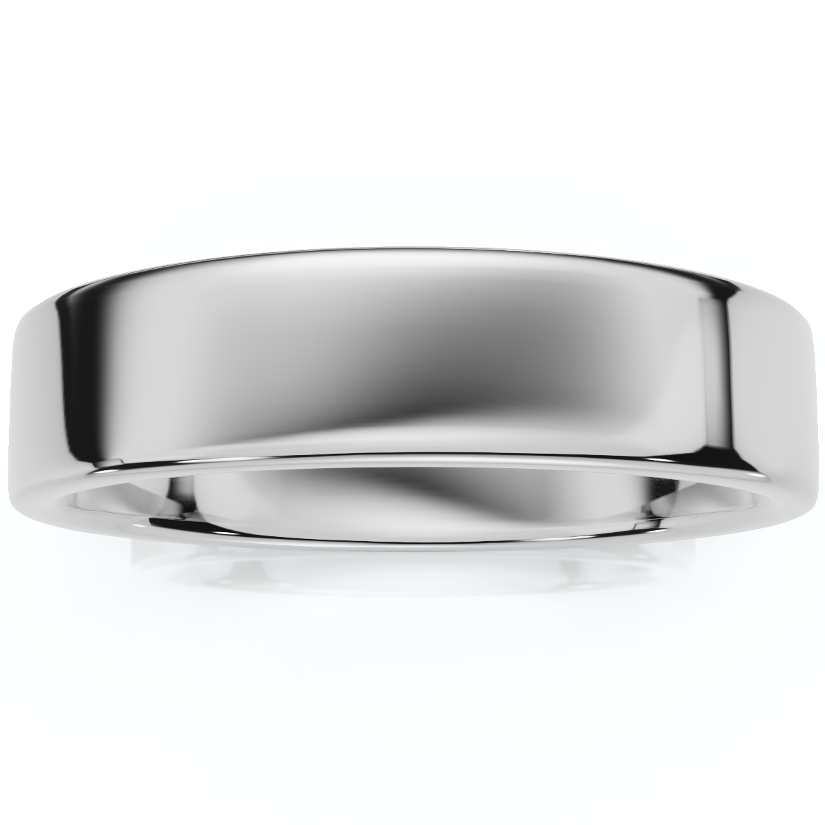 Bliss Diamond 5mm Flat High Polished Wedding Plain Comfort Fit Band 14K ...