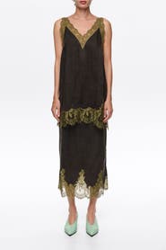 BIMBA Y LOLA Long Camisole Top with Lace Trim