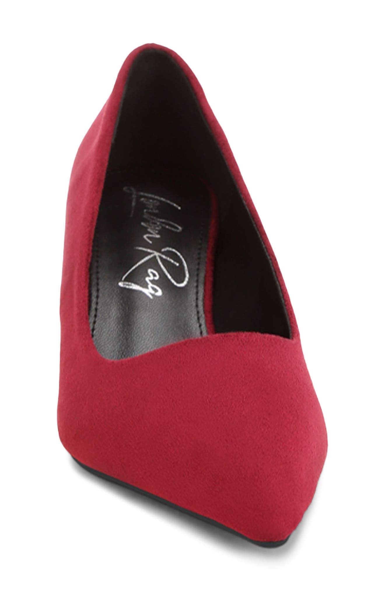 Iridese Leather Pump, Alternate, color, DARK RED SUEDE