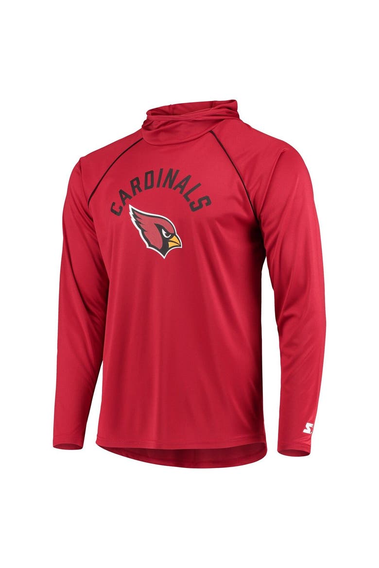 Men's Starter Cardinal Arizona Cardinals Raglan Long Sleeve Hoodie T-Shirt, Alternate, color, Cardinal