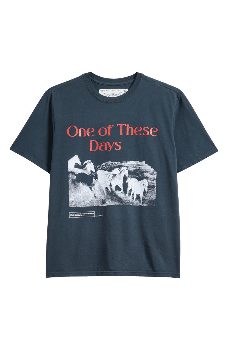 ONE OF THESE DAYS Glad You're Here With Me Graphic T-Shirt, Alternate, color, Hard Washed Black