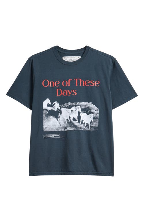 One Of These Days Glad You're Here With Me Graphic T-shirt In Blue