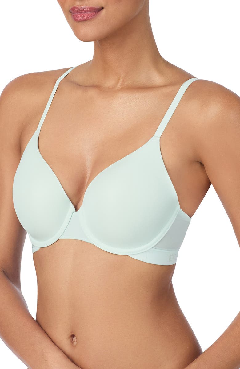 DKNY 2-Pack Logo Band Underwire T-Shirt Bras, Alternate, color, Sand/ Fresh