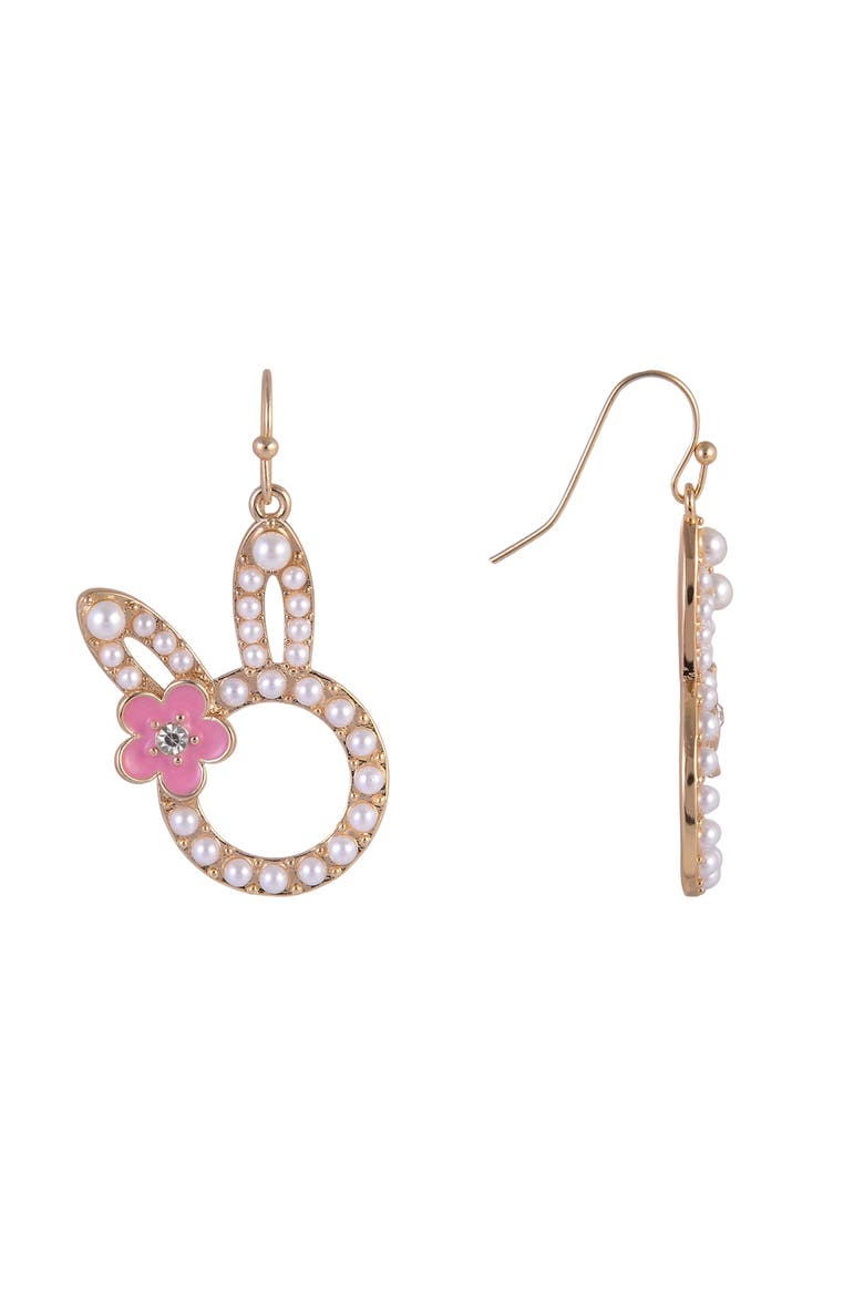 Pearl Easter Bunny Earrings, Alternate, color, White