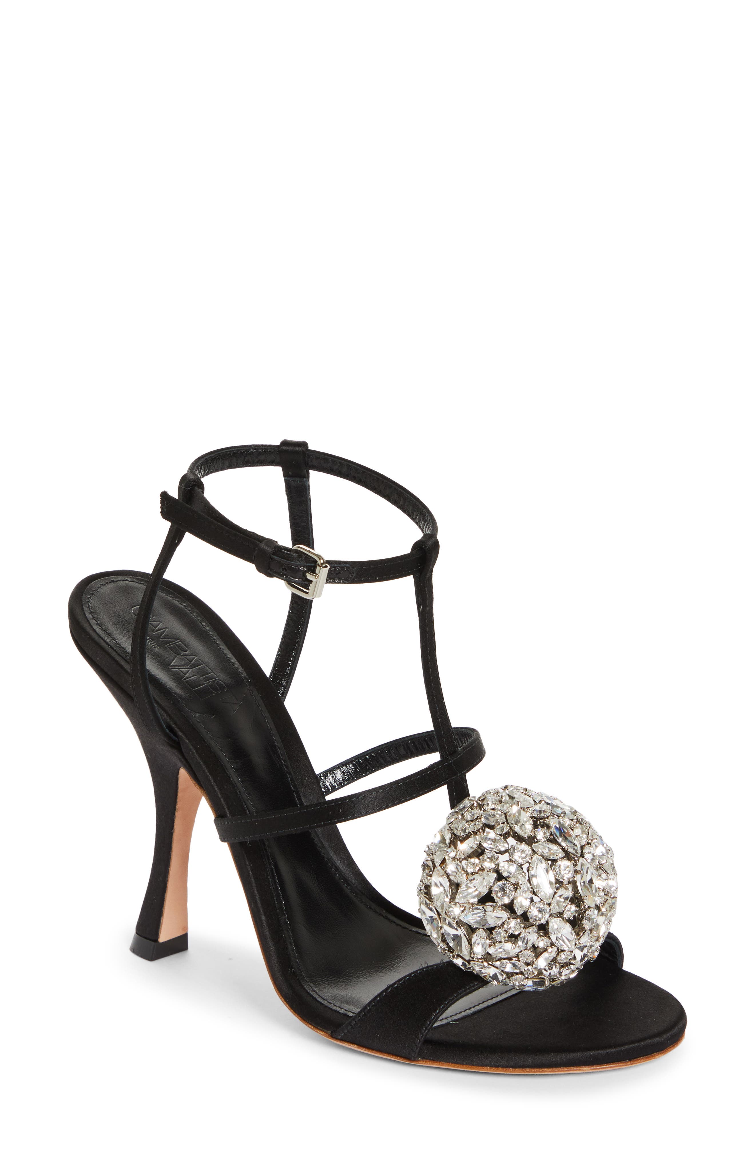 Giambattista Valli Crystal Ball Ankle Strap Cage Sandal, Main, color, 