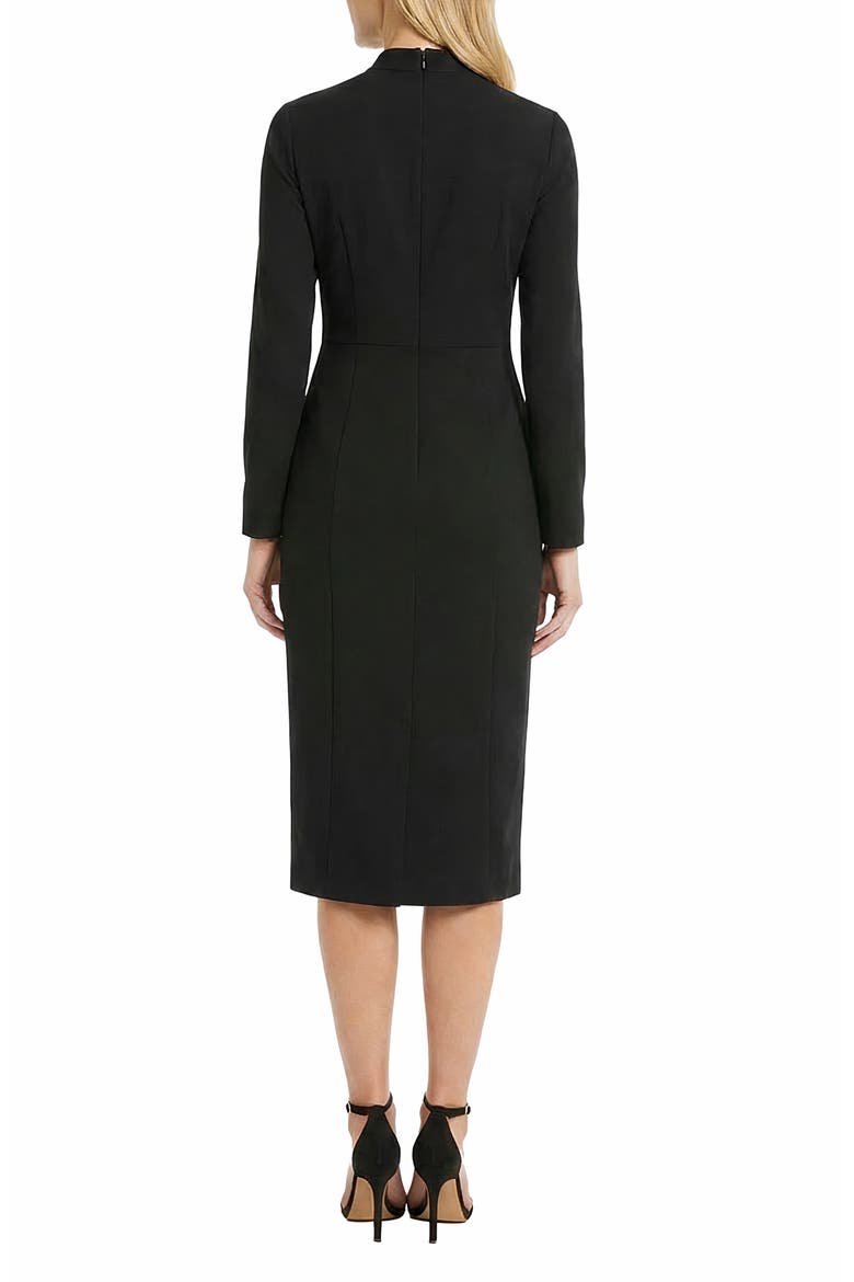 Scuba Crepe Long Sleeve Sheath Dress, Alternate, color, BLACK