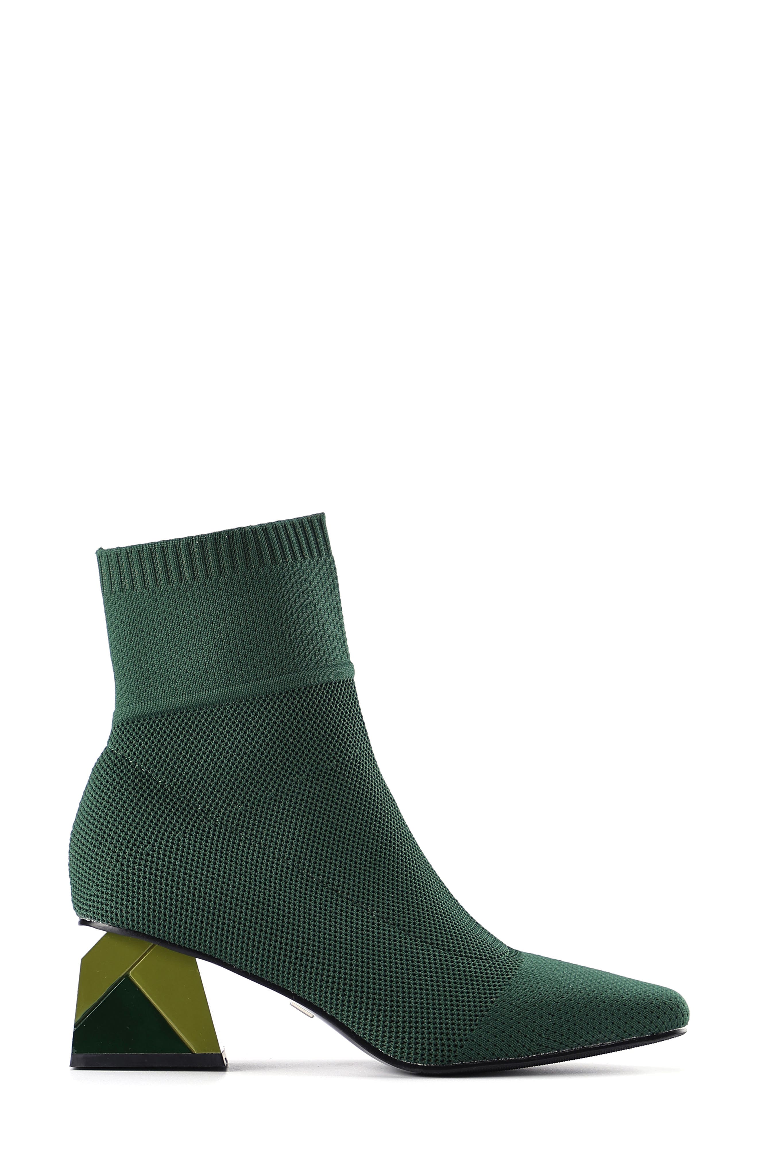 Sidney Block Heel Sock Bootie, Alternate, color, GREEN