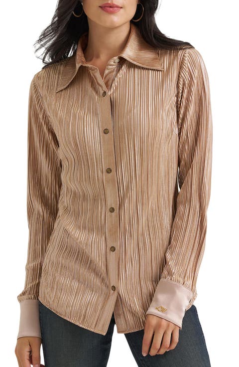 Pliss Long Sleeve Western Shirt
