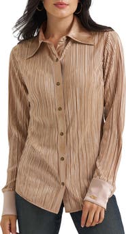 Wrangler Pliss Long Sleeve Western Shirt
